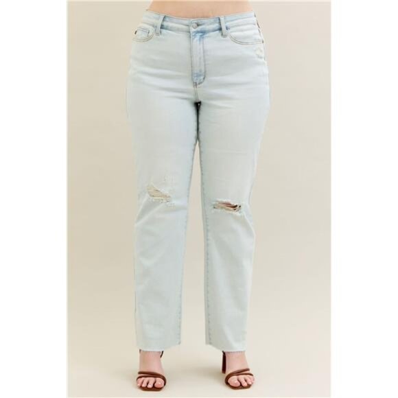 NWT Judy Blue Full Size Destroy & Fray Hem Bootcut Jeans Plus Size - Picture 5 of 7